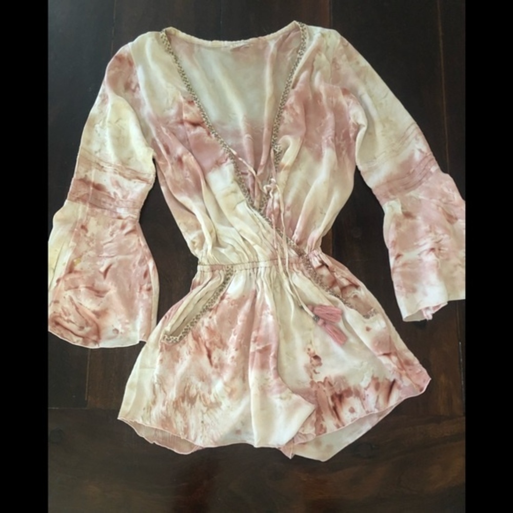 Khush Kaia Beaded TyeDye Romper XS NWOT
